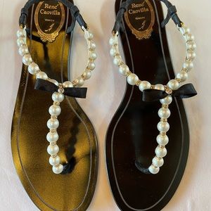 Rene Caovilla Venezia noir sandals women’s